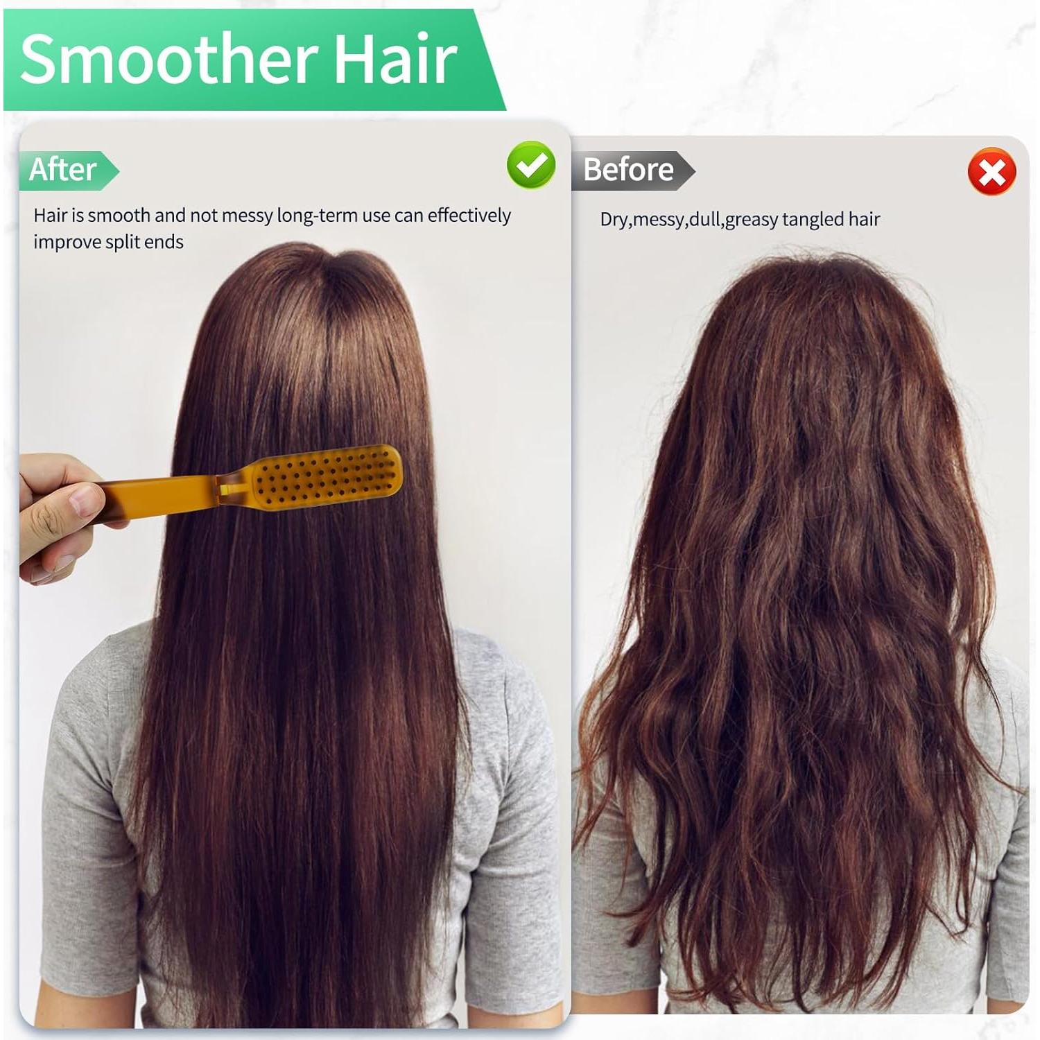 Cepillo de Pelo Plegable de Viaje GAQWOK - Cerdas de Jabalí