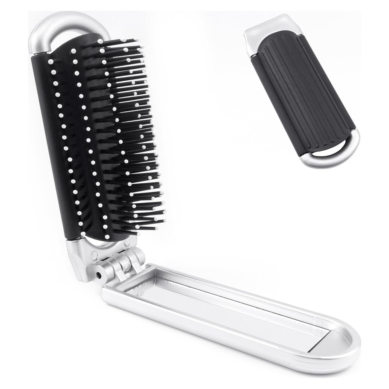 Cepillo de Pelo Plegable BlingKingdom con Espejo 20.8 cm