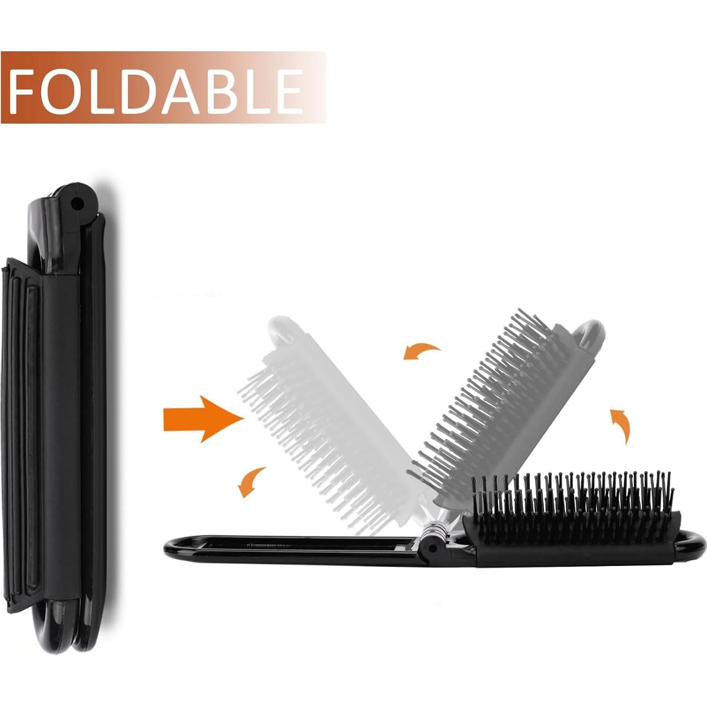 Paquete de 2 cepillos de cabello plegables FdcLixuvol con espejo