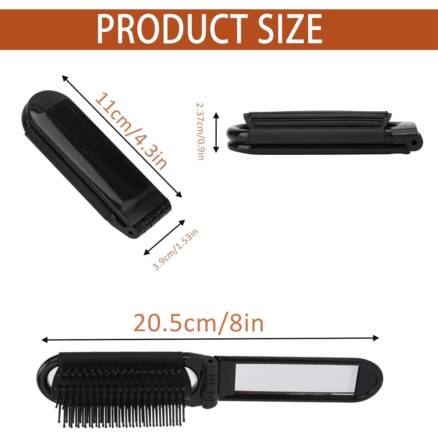 Paquete de 2 cepillos de cabello plegables FdcLixuvol con espejo