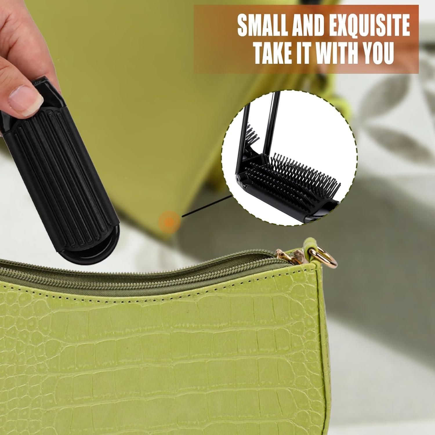 Paquete de 2 cepillos de cabello plegables FdcLixuvol con espejo