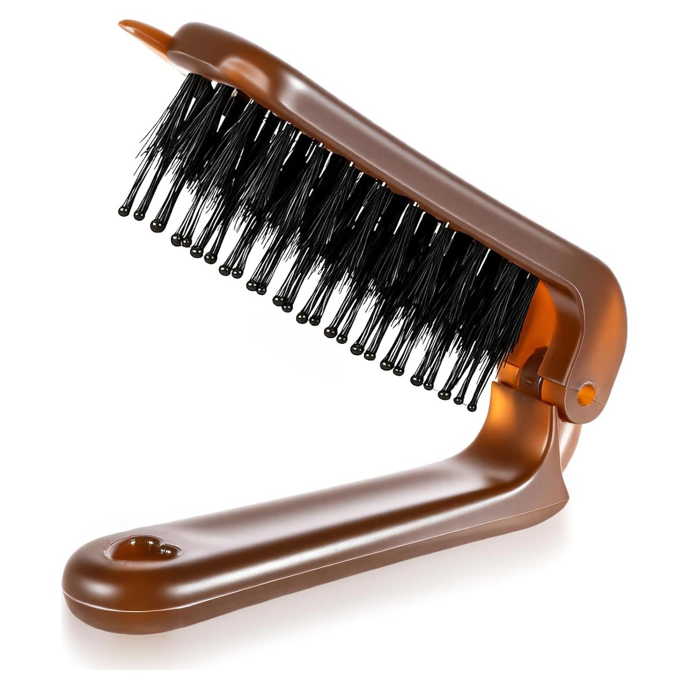 Cepillo de Pelo Plegable LIQWEI Mini de Cerda de Jabalí