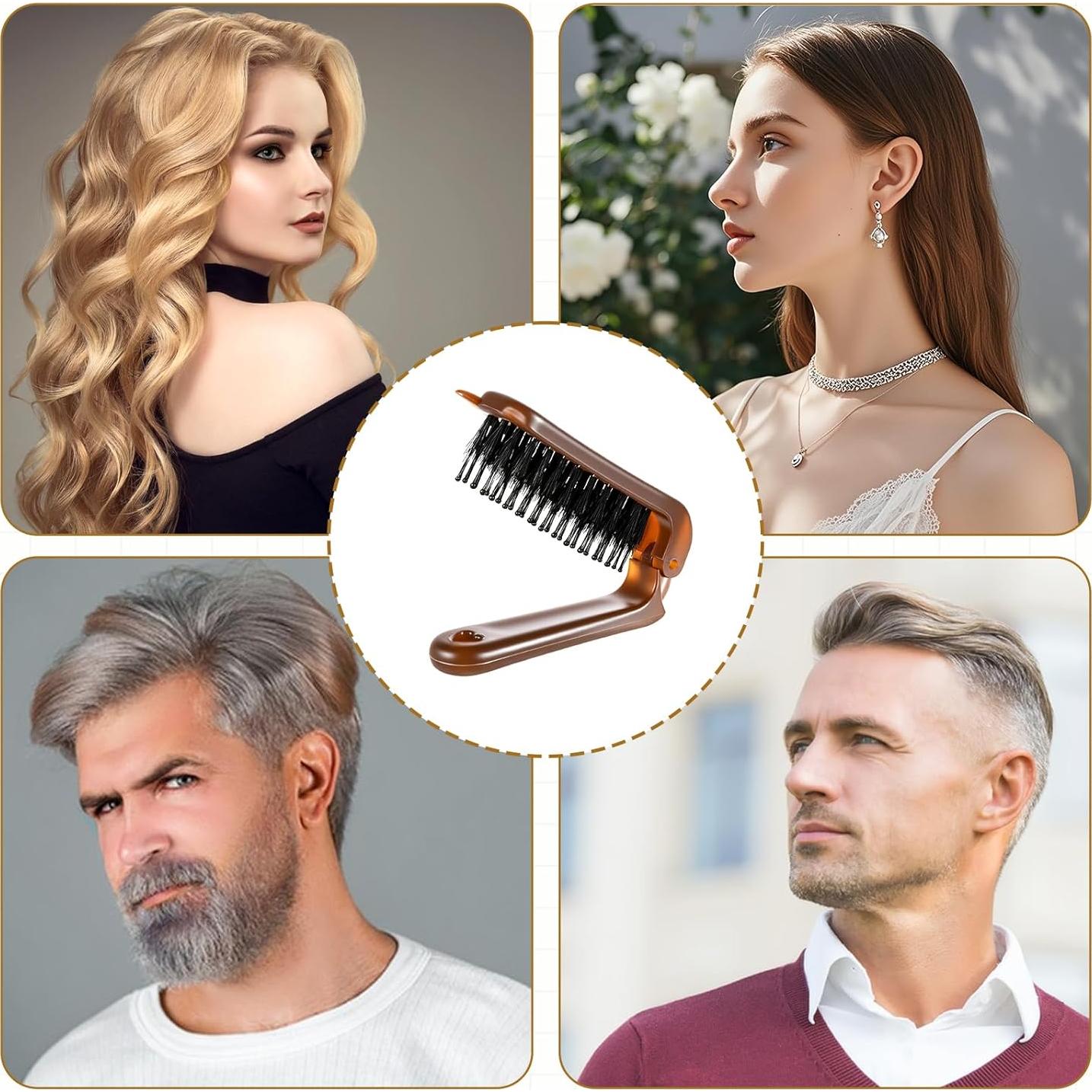 Cepillo de Pelo Plegable LIQWEI Mini de Cerda de Jabalí