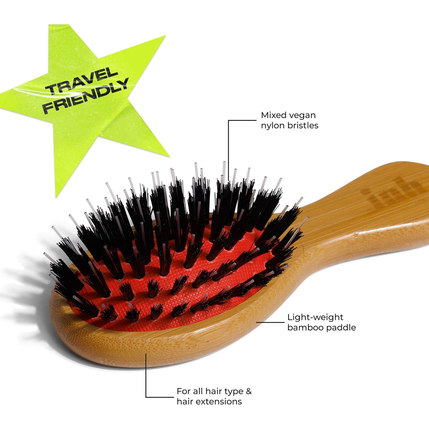 Cepillo Desenredante Vegano INH Mini de Cerdas de Jabalí