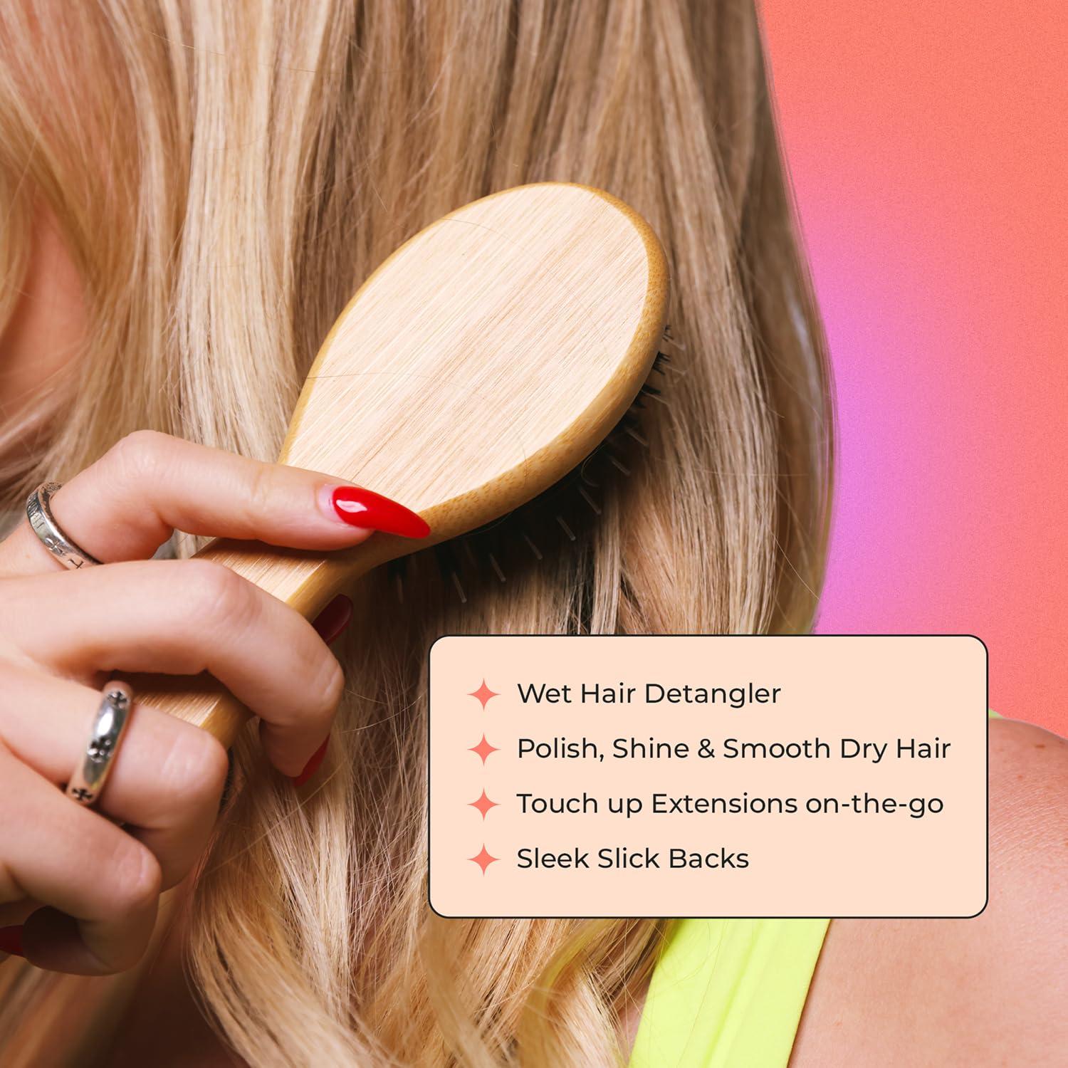 Cepillo Desenredante Vegano INH Mini de Cerdas de Jabalí