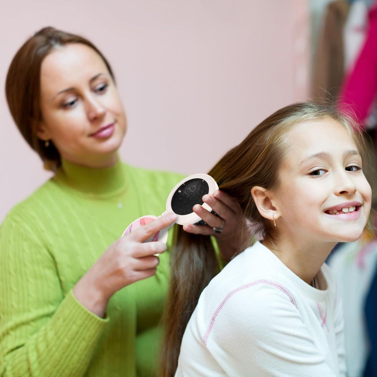 Mini Cepillo de Pelo Plegable Mengduxd con Espejo - Mármol Rojo
