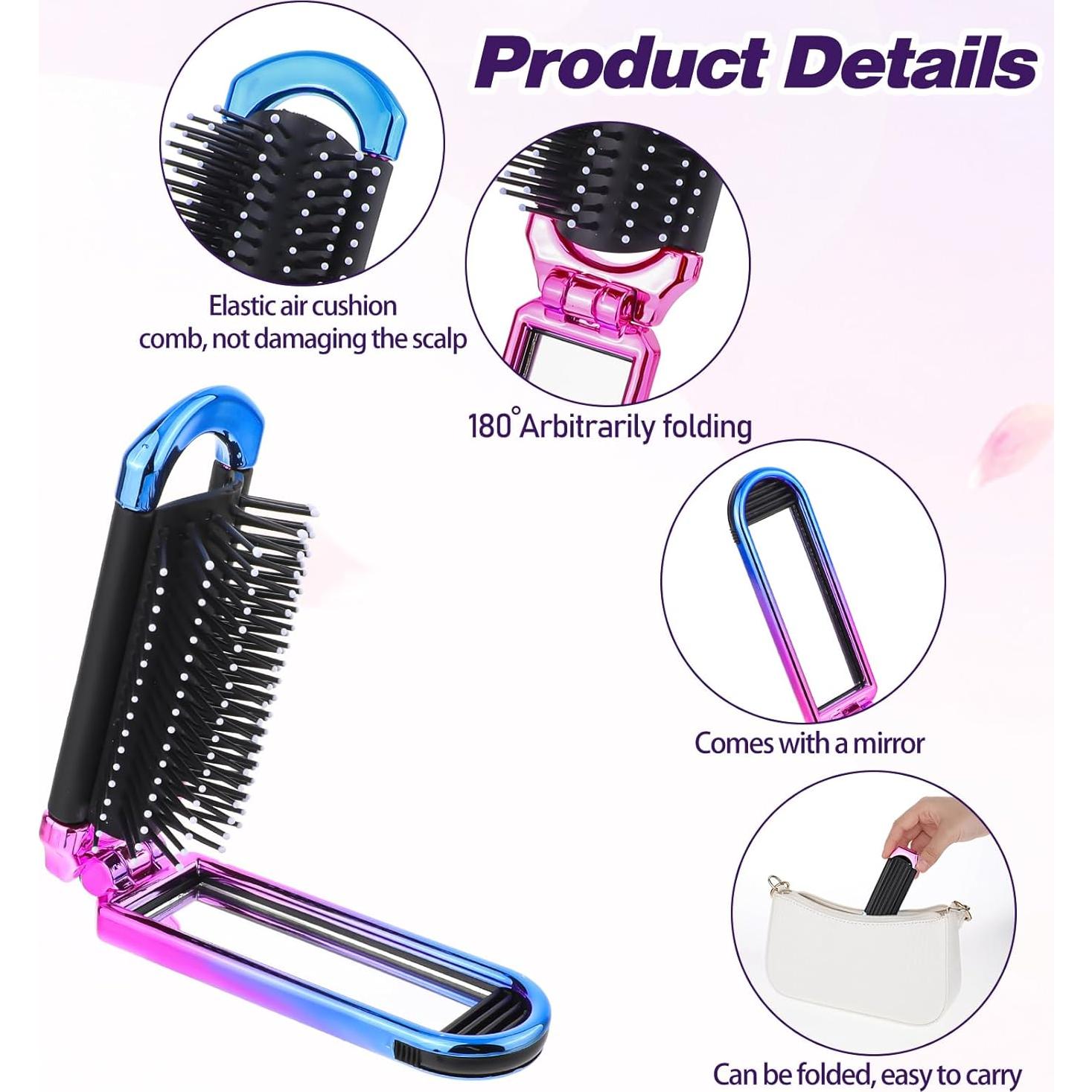 Mini Cepillo de Viaje Plegable con Espejo MOZEAT LENS