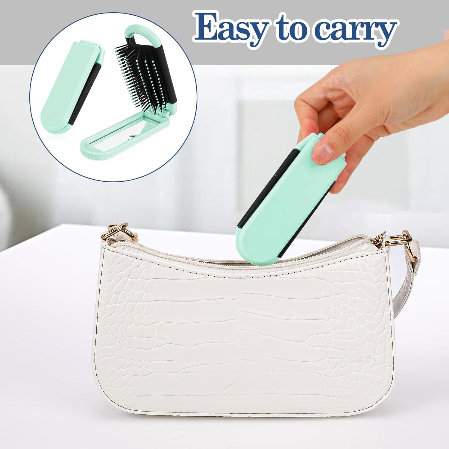 Cepillo de Pelo Plegable con Espejo Styquenzer Verde 11x4cm