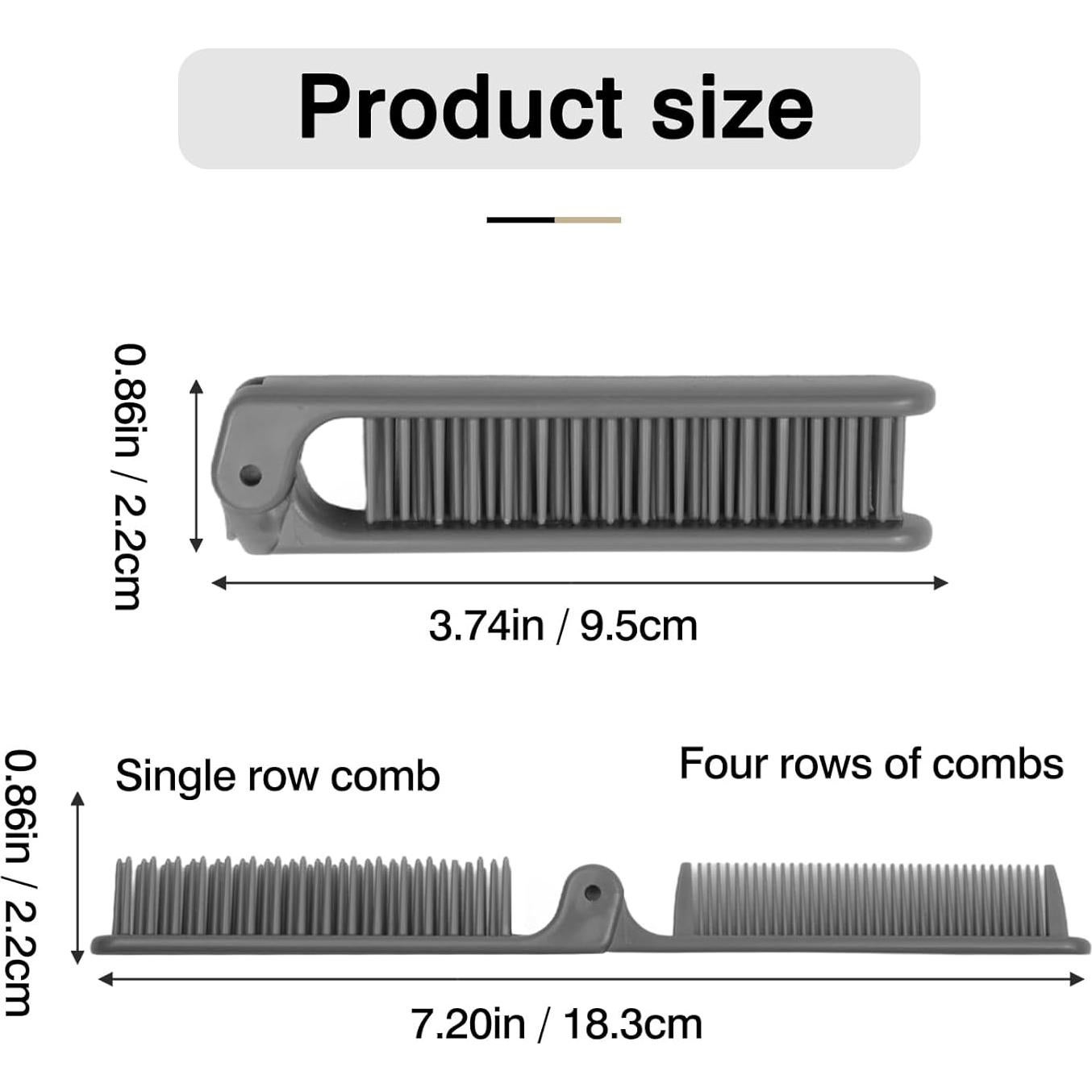 Juego de 3 Peines Plegables Zoolinn - Portátiles y Compactos