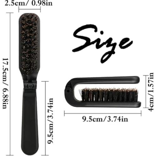 Cepillo Plegable de Cerda de Jabalí LZEDIRA - Compacto 21.8cm