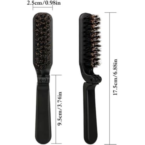 Cepillo Plegable de Cerda de Jabalí LZEDIRA - Compacto 21.8cm