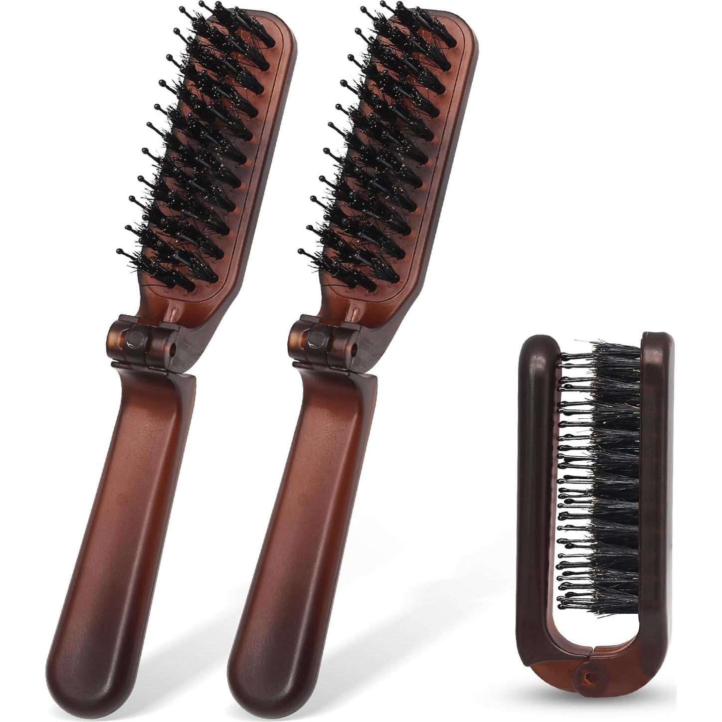 Paquete de 2 Cepillos de Pelo Plegables Qjaiune Ámbar