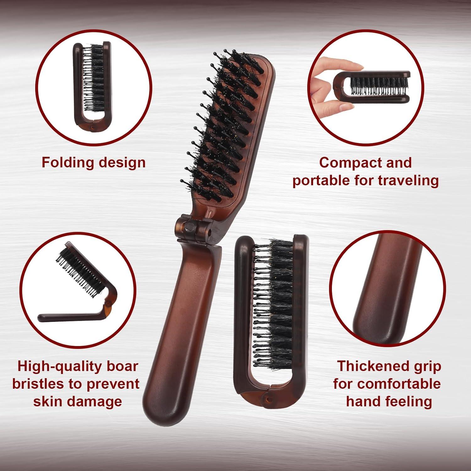 Paquete de 2 Cepillos de Pelo Plegables Qjaiune Ámbar