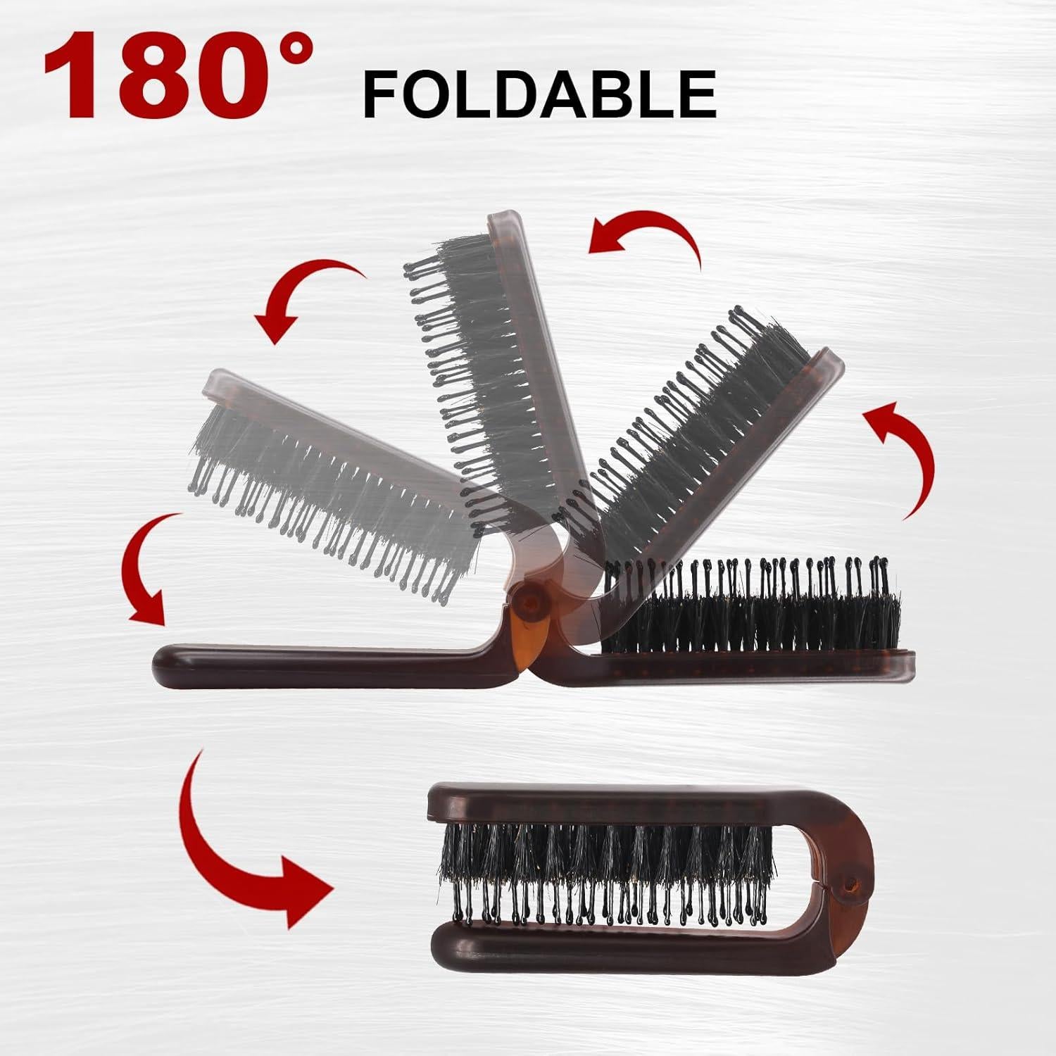 Paquete de 2 Cepillos de Pelo Plegables Qjaiune Ámbar