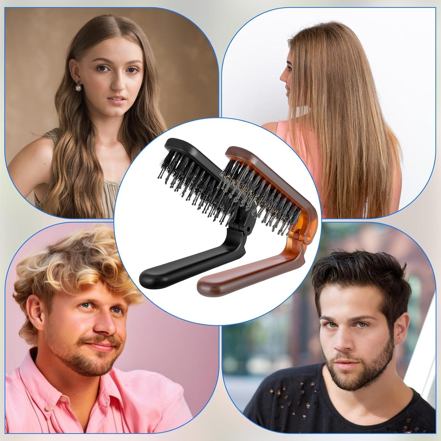 Cepillo Plegable de Cerda de Jabalí IANFAN - 2 Pcs Viaje