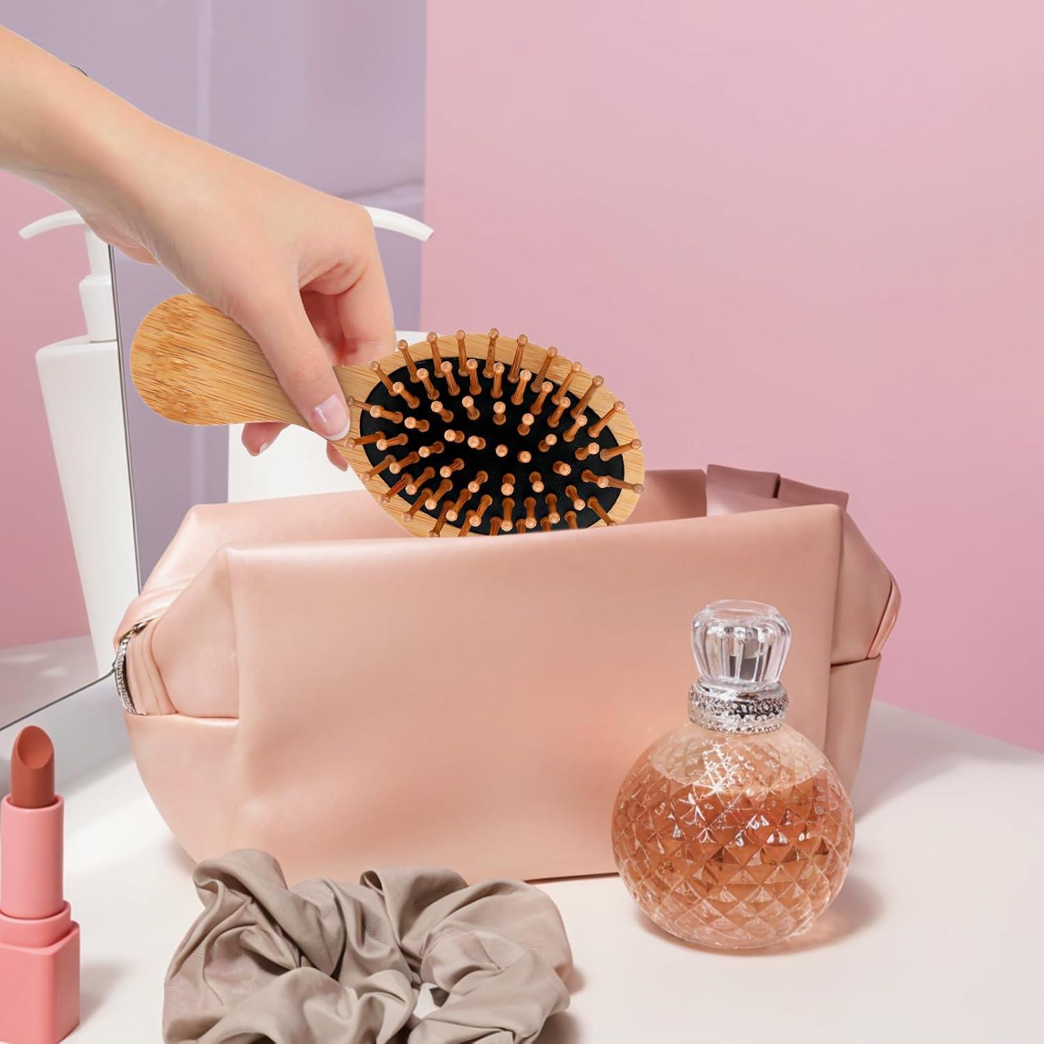 2 Cepillos de Bambú Antiestáticos para Cabello - Viaje