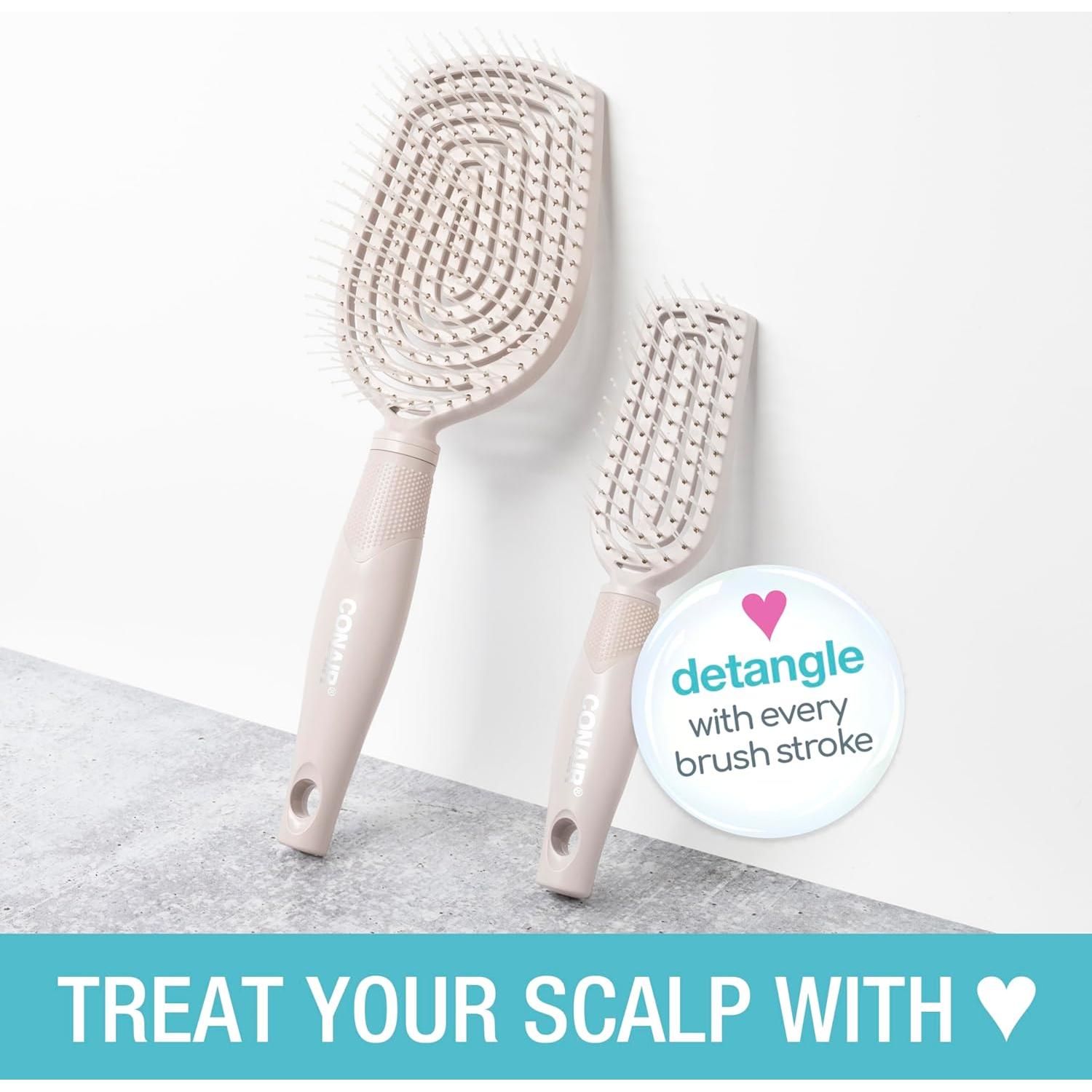 Set de Cepillos Desenredantes Conair 2pk - Masajeador Cuero Cabelludo