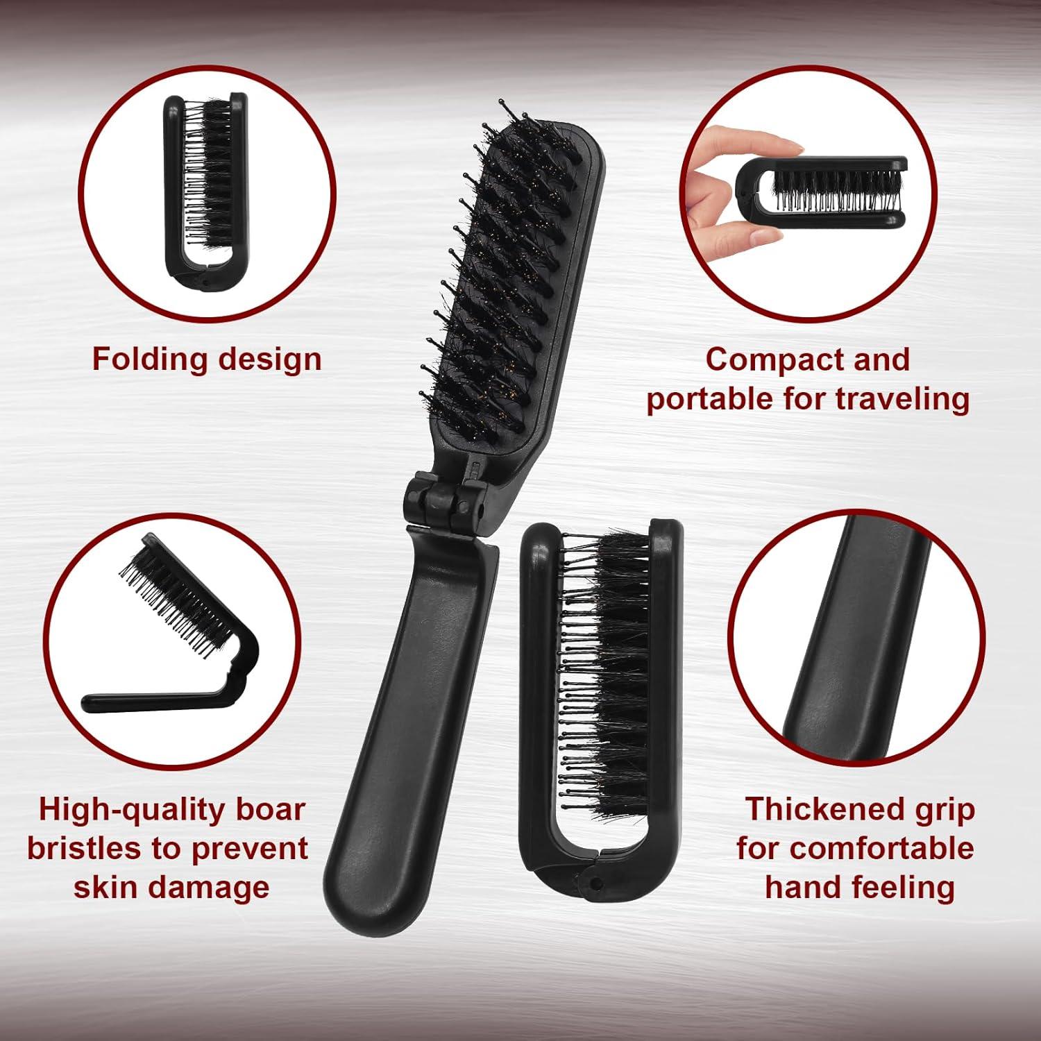 Paquete de 2 Cepillos de Pelo Plegables Qjaiune Negro