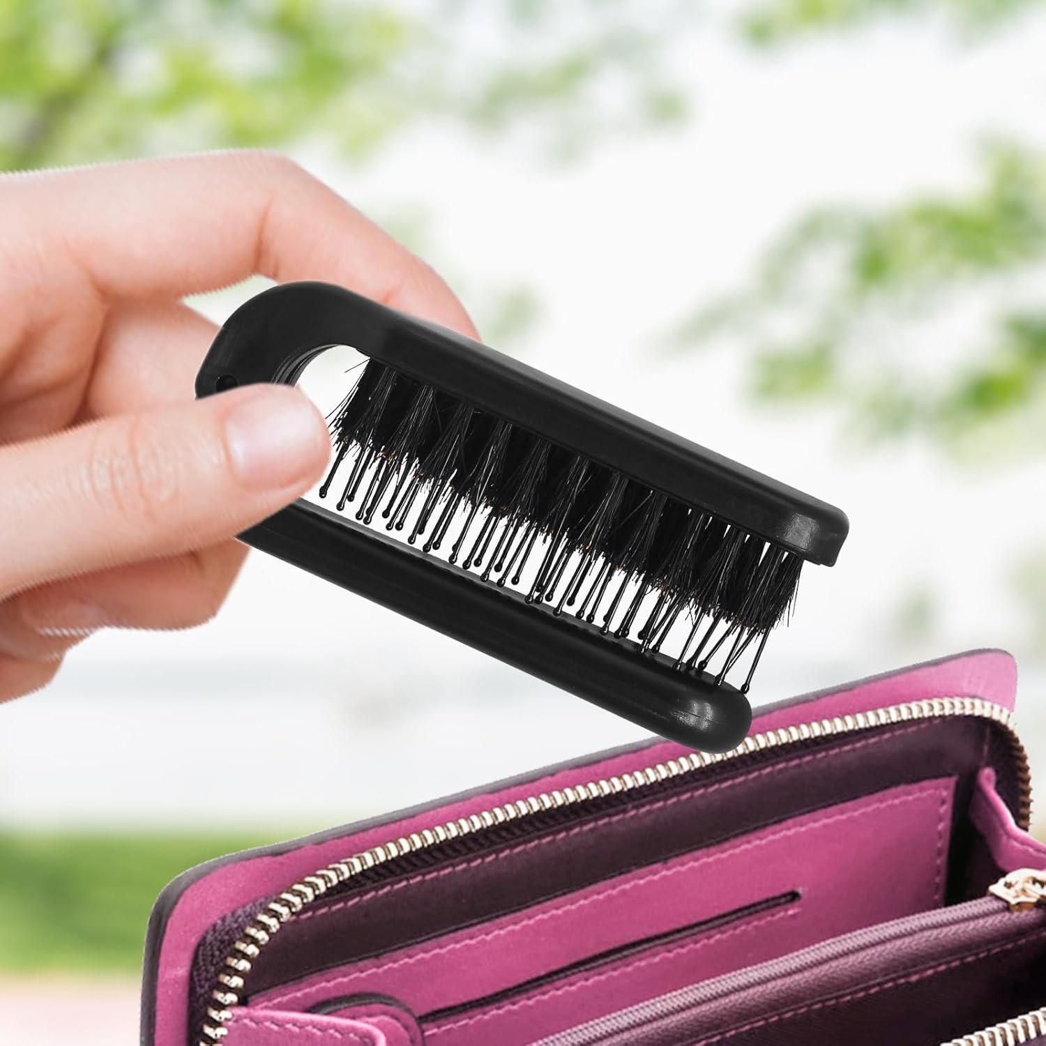 Paquete de 2 Cepillos de Pelo Plegables Qjaiune Negro