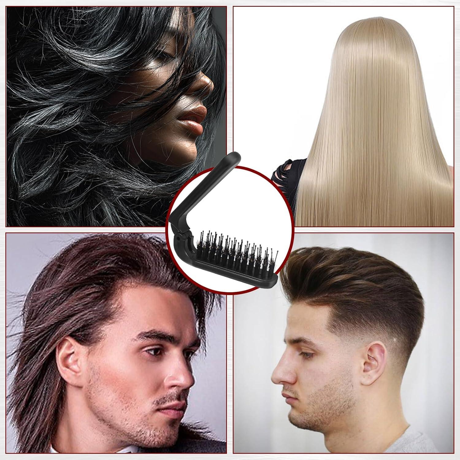 Paquete de 2 Cepillos de Pelo Plegables Qjaiune Negro