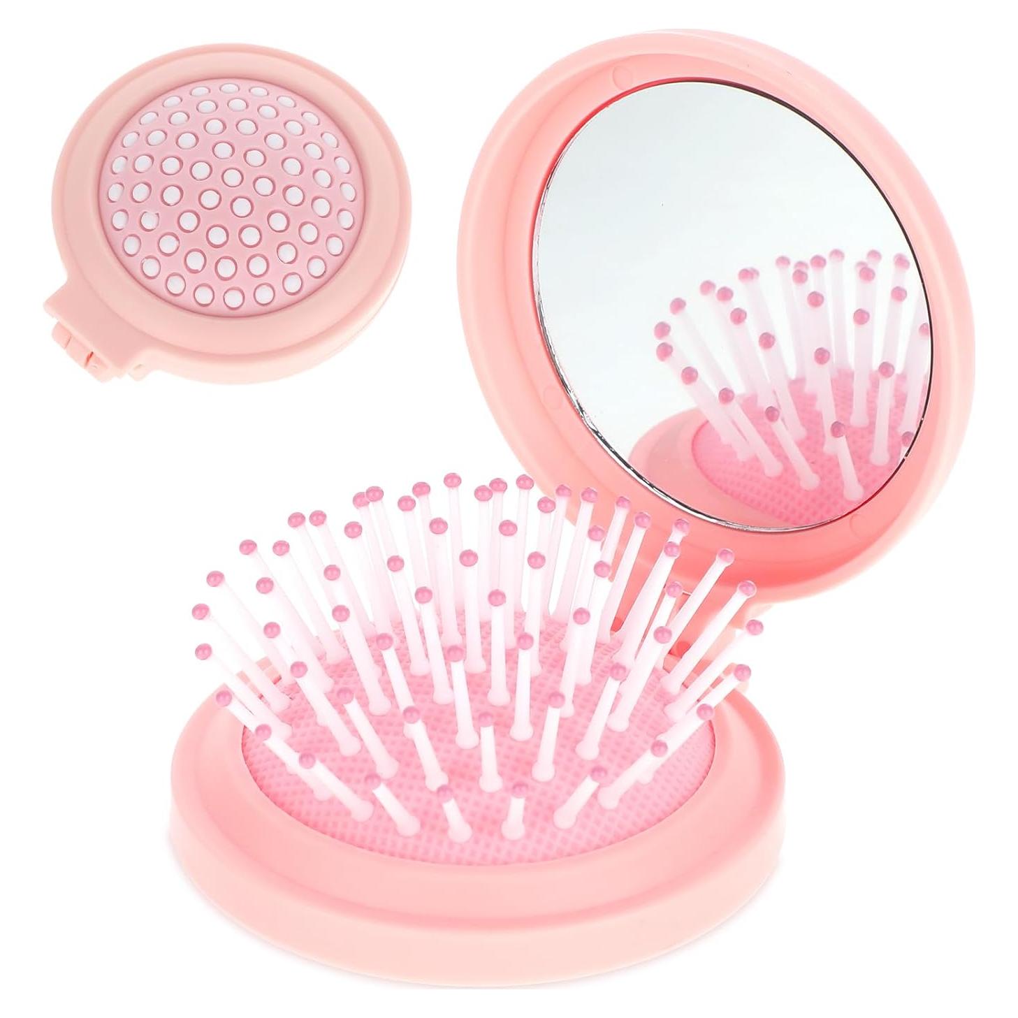 Cepillo Plegable con Espejo Gtziqa Rosa 13.8x6.5cm