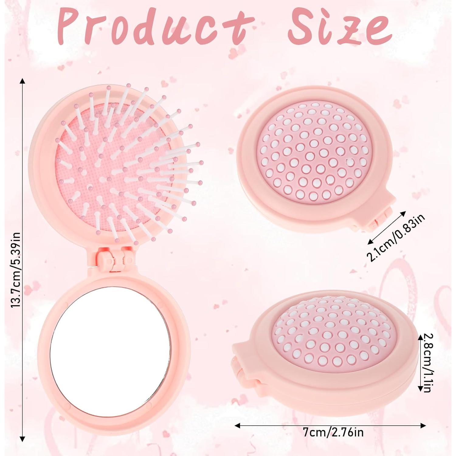 Cepillo Plegable con Espejo Gtziqa Rosa 13.8x6.5cm