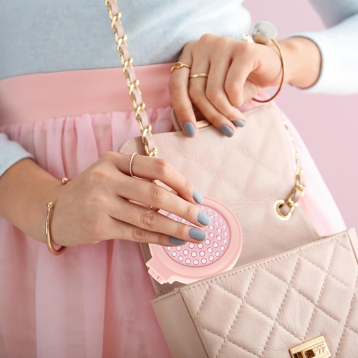 Cepillo Plegable con Espejo Gtziqa Rosa 13.8x6.5cm