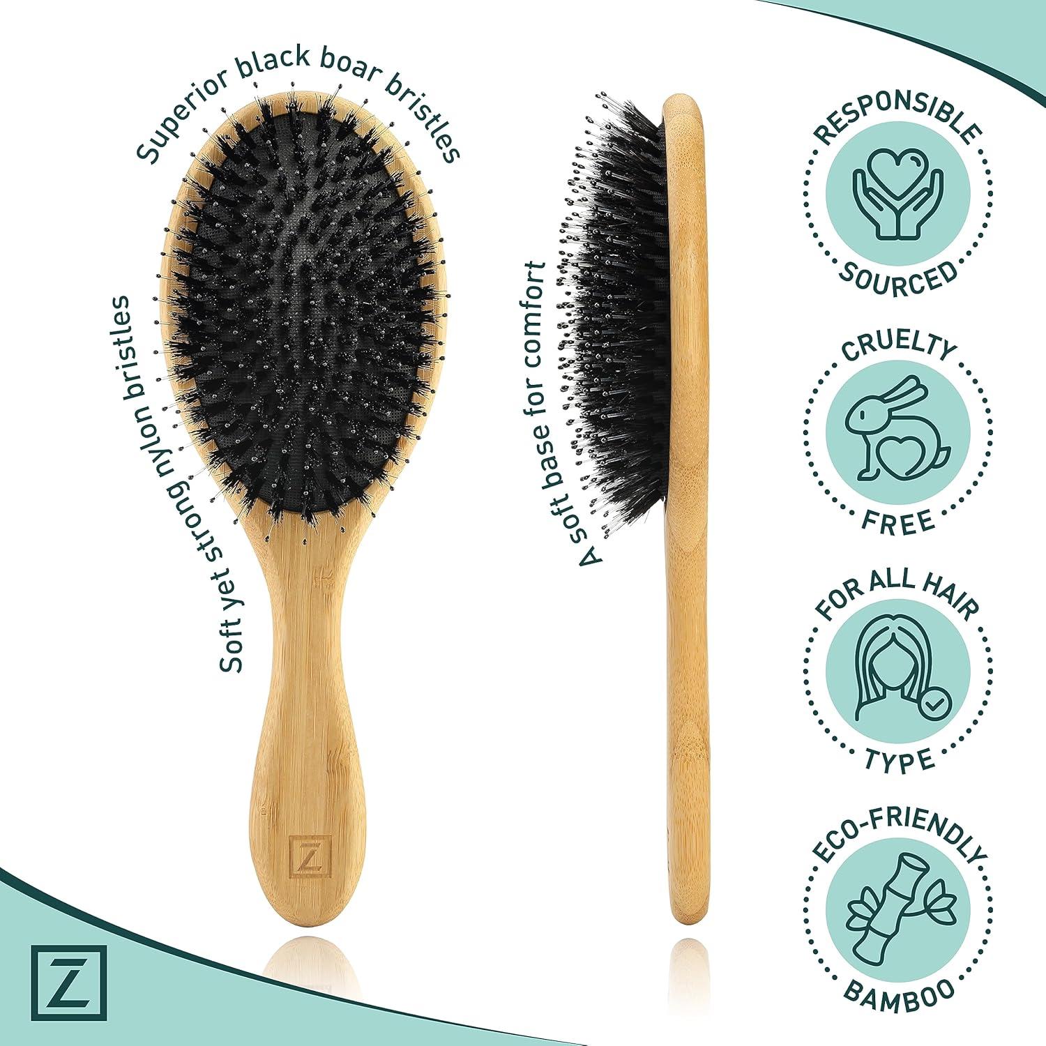 Juego de cepillos para el cabello Zollo con cerdas de jabalí