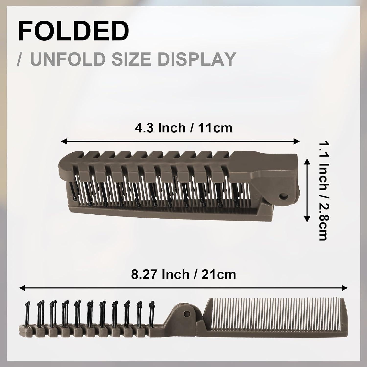3 Piezas Cepillo Plegable de Viaje Qjaiune Antiestático Café