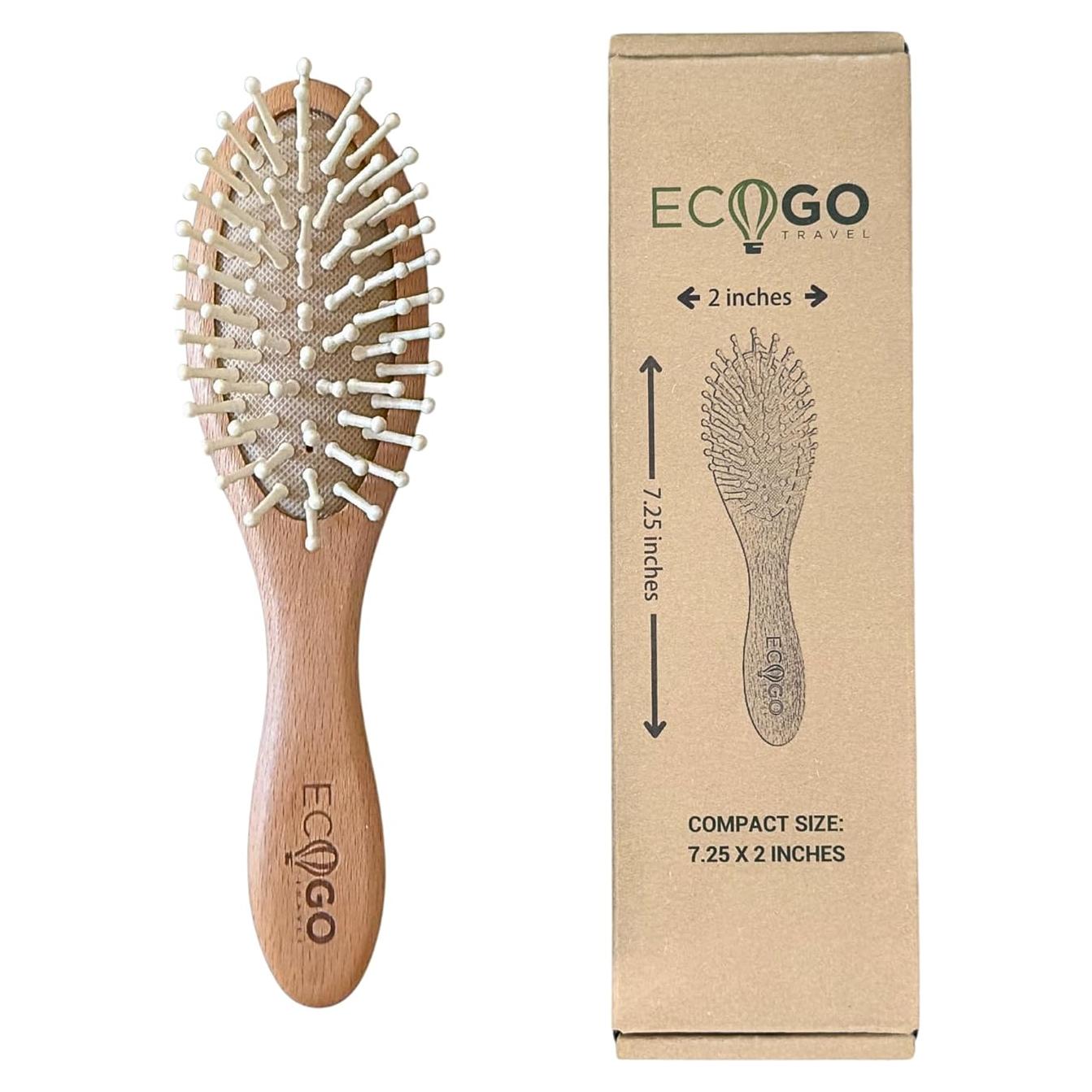 Cepillo de Pelo de Madera EcoGoTravel - Compacto y Ergonómico