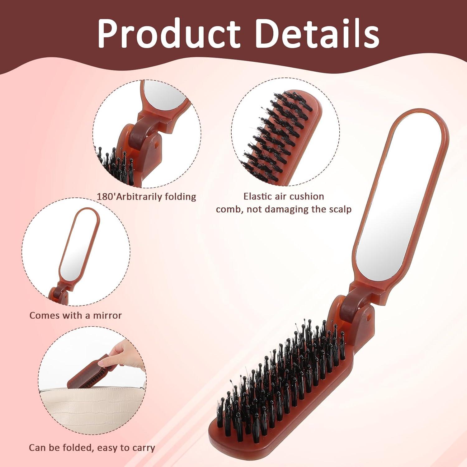 Cepillo Plegable de Jabalí Zyghjort Mini Portátil 17.8 cm