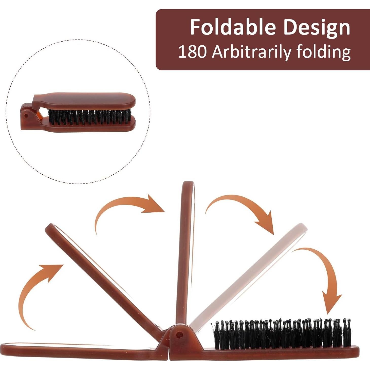 Cepillo Plegable de Jabalí Zyghjort Mini Portátil 17.8 cm