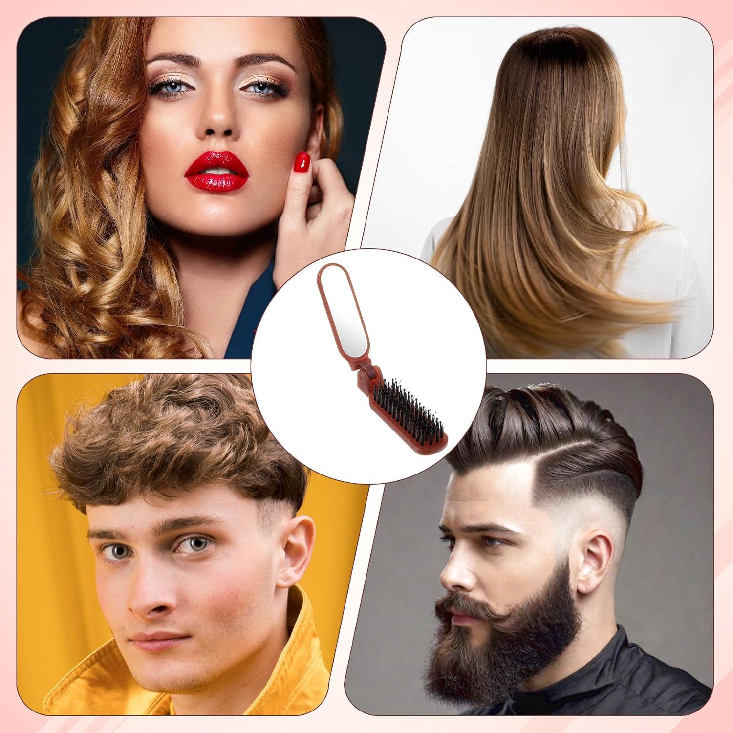 Cepillo Plegable de Jabalí Zyghjort Mini Portátil 17.8 cm