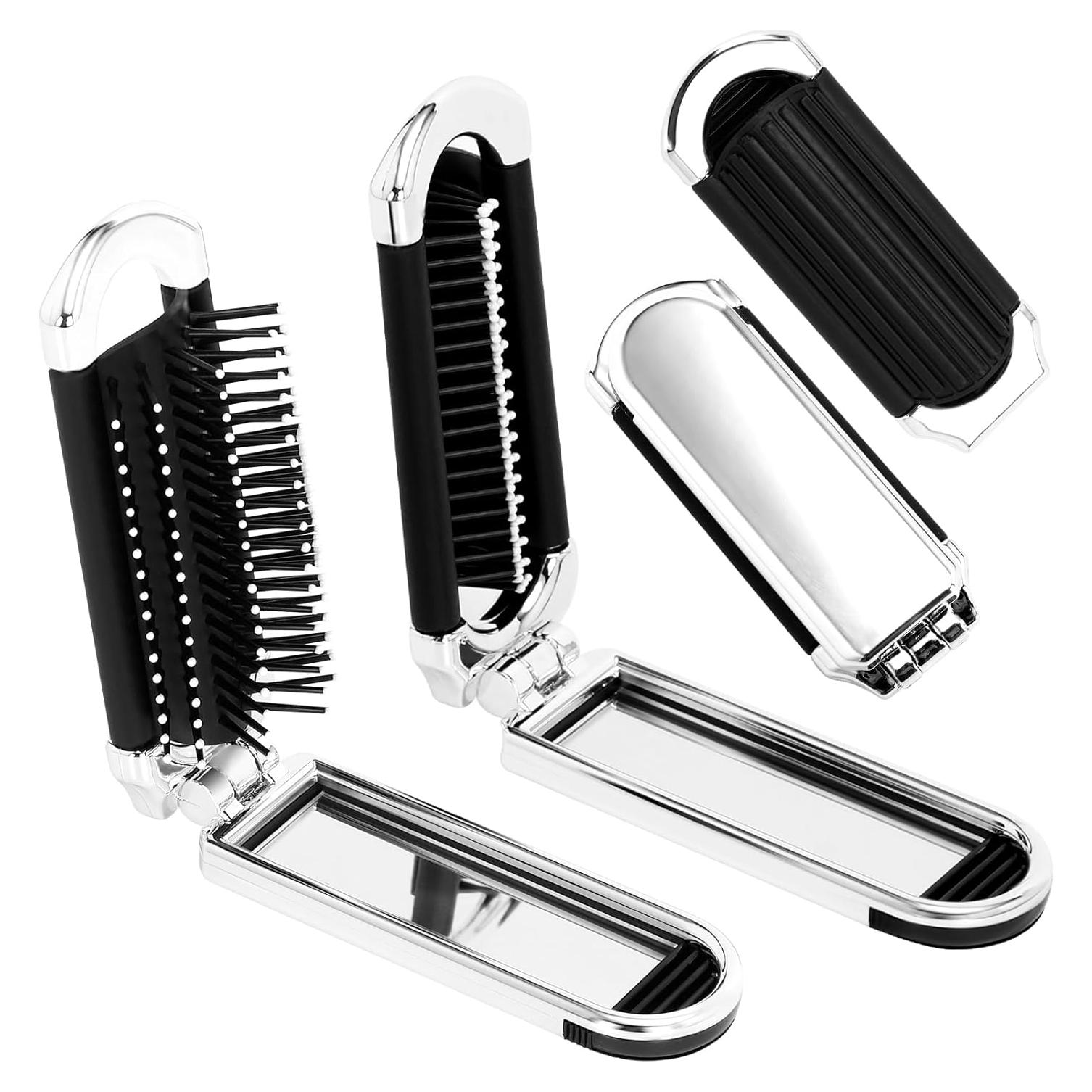 Cepillo de Pelo Plegable con Espejo Siutaga - 2 Pcs Mini