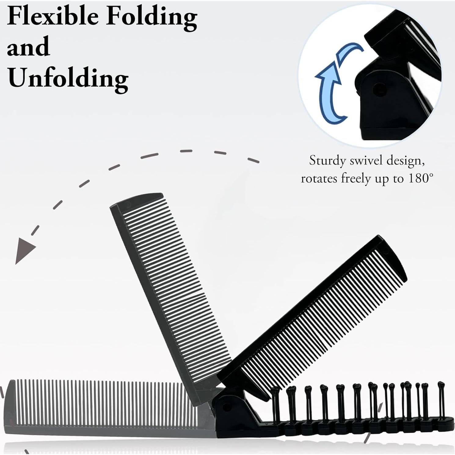 Juego de Cepillos de Pelo Plegables Zoolinn 3 PZS Negro