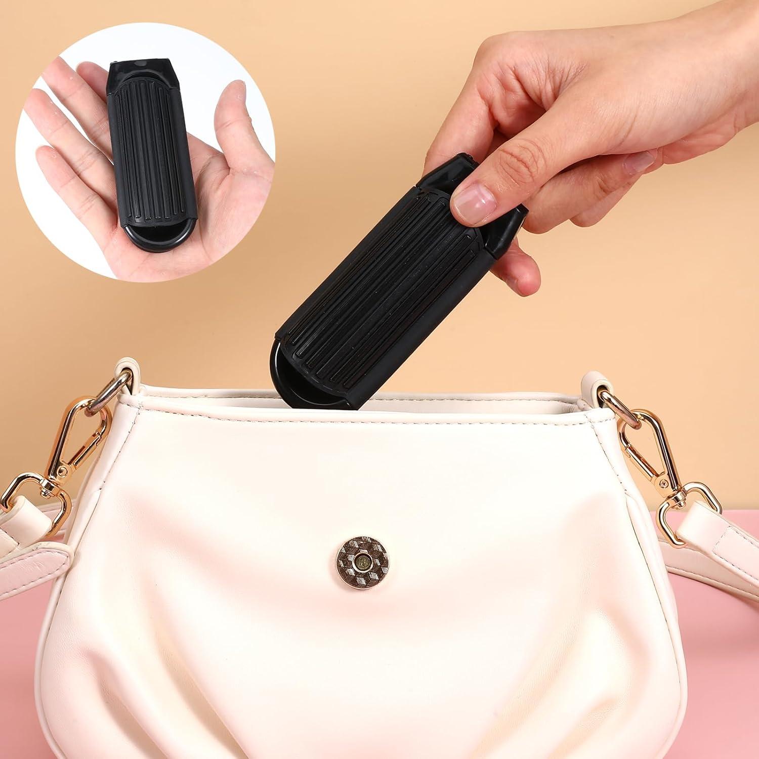 4 Piezas Cepillo de Pelo Plegable KFHENSOMR con Espejo Negro