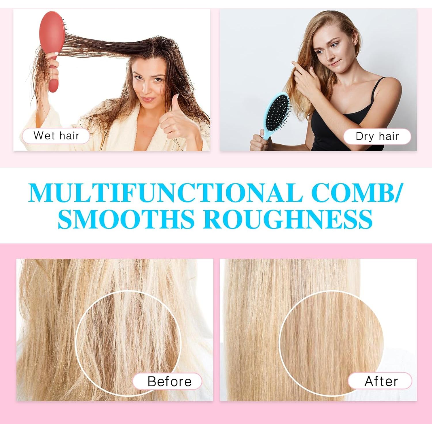 Nuenen 6 Cepillos Desenredantes de Viaje para Cabello