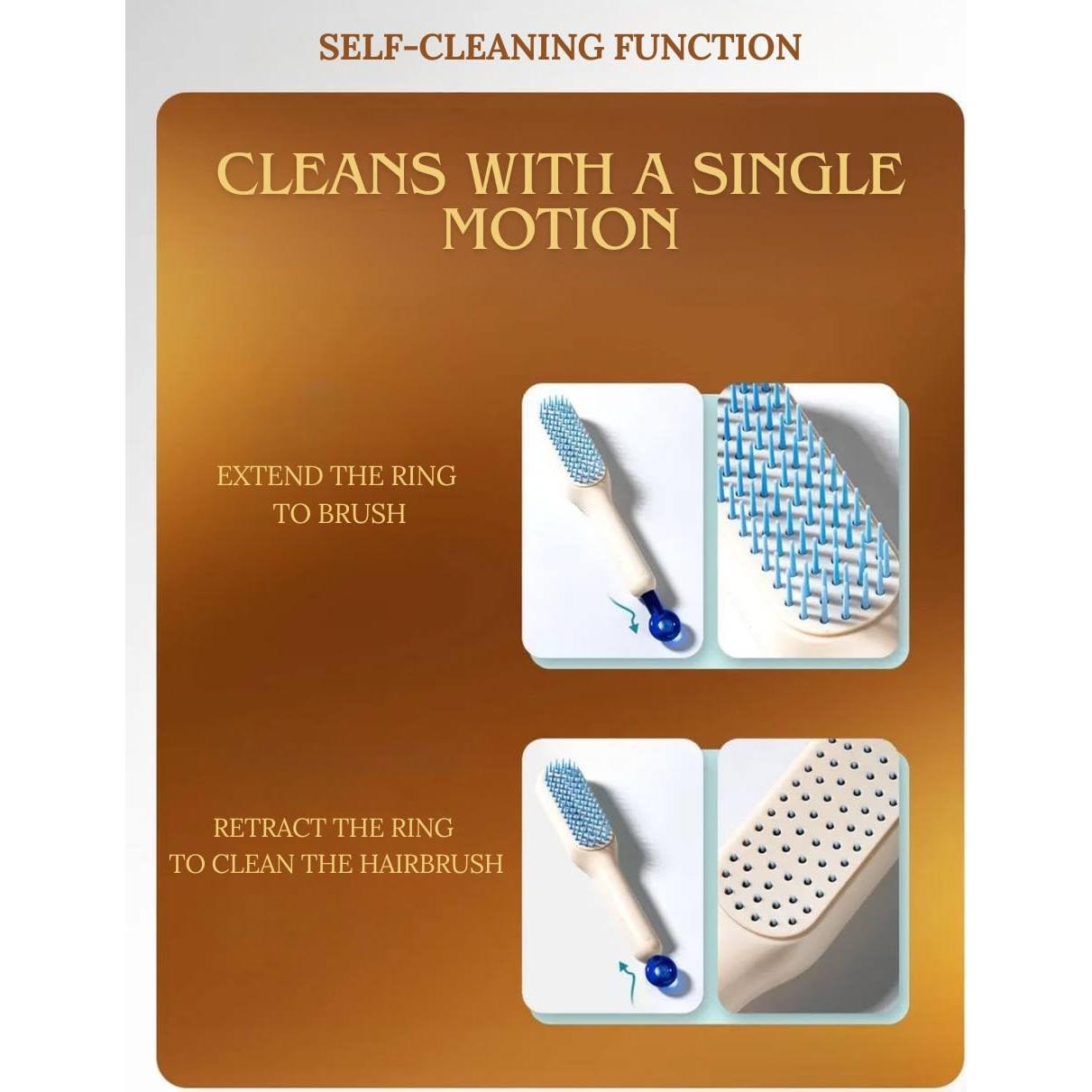 Cepillo de Cabello Autolimpiante Hangzhou Muxi Blanco 22.86cm