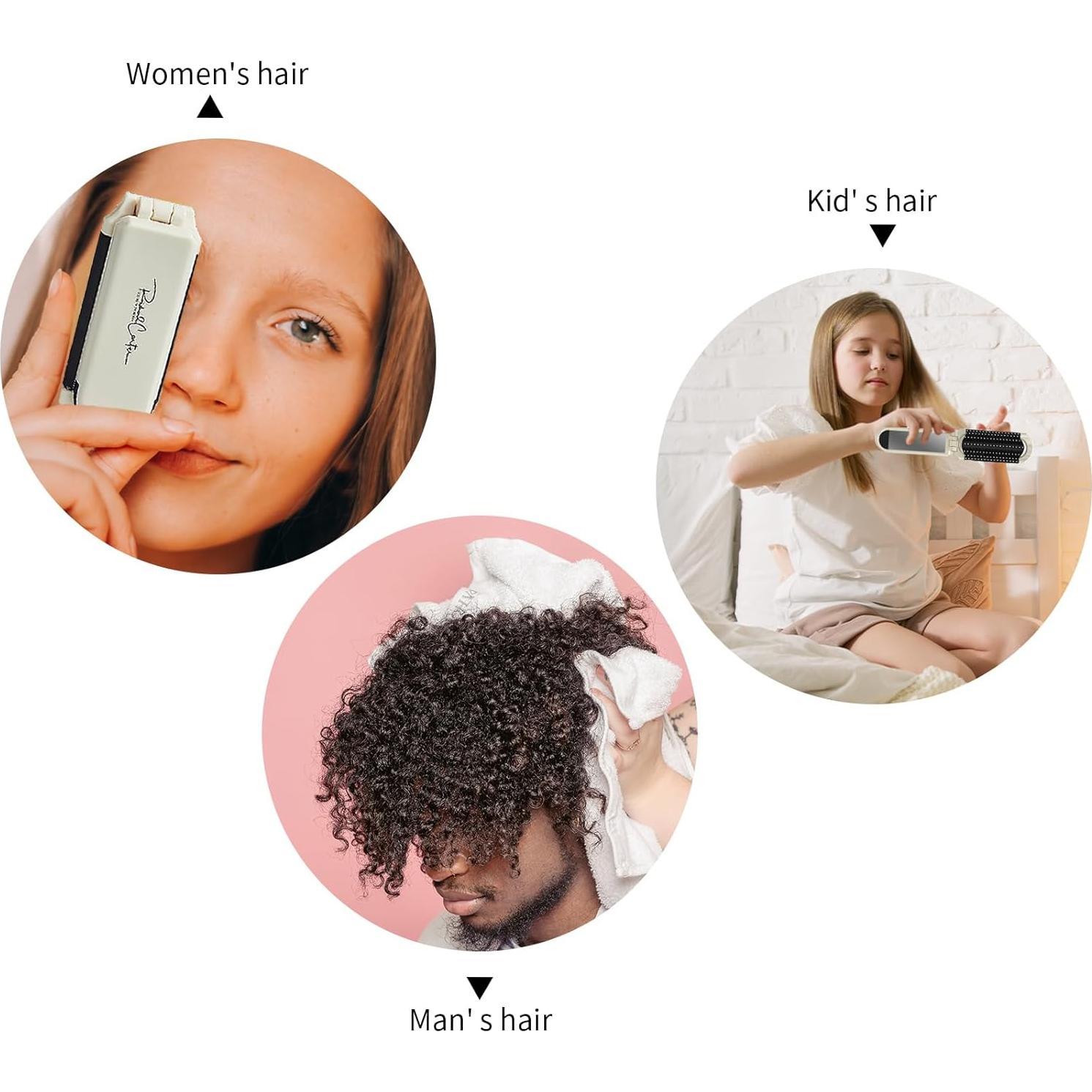 Paquete de 2 Cepillos de Cabello Plegables FSZMan con Espejo