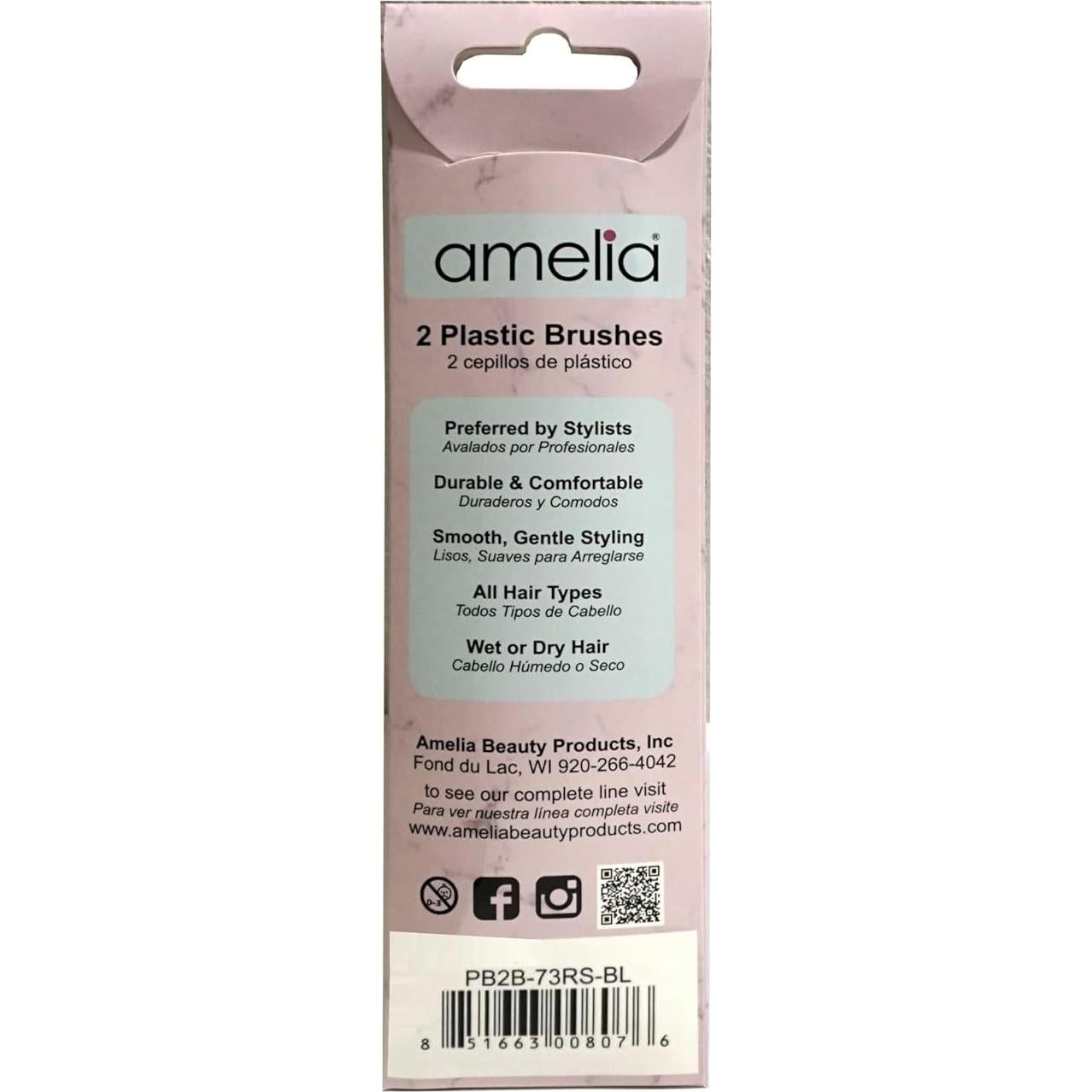 Cepillo Estilizador 3 Filas Productos de Belleza Amelia 18.74 cm Negro