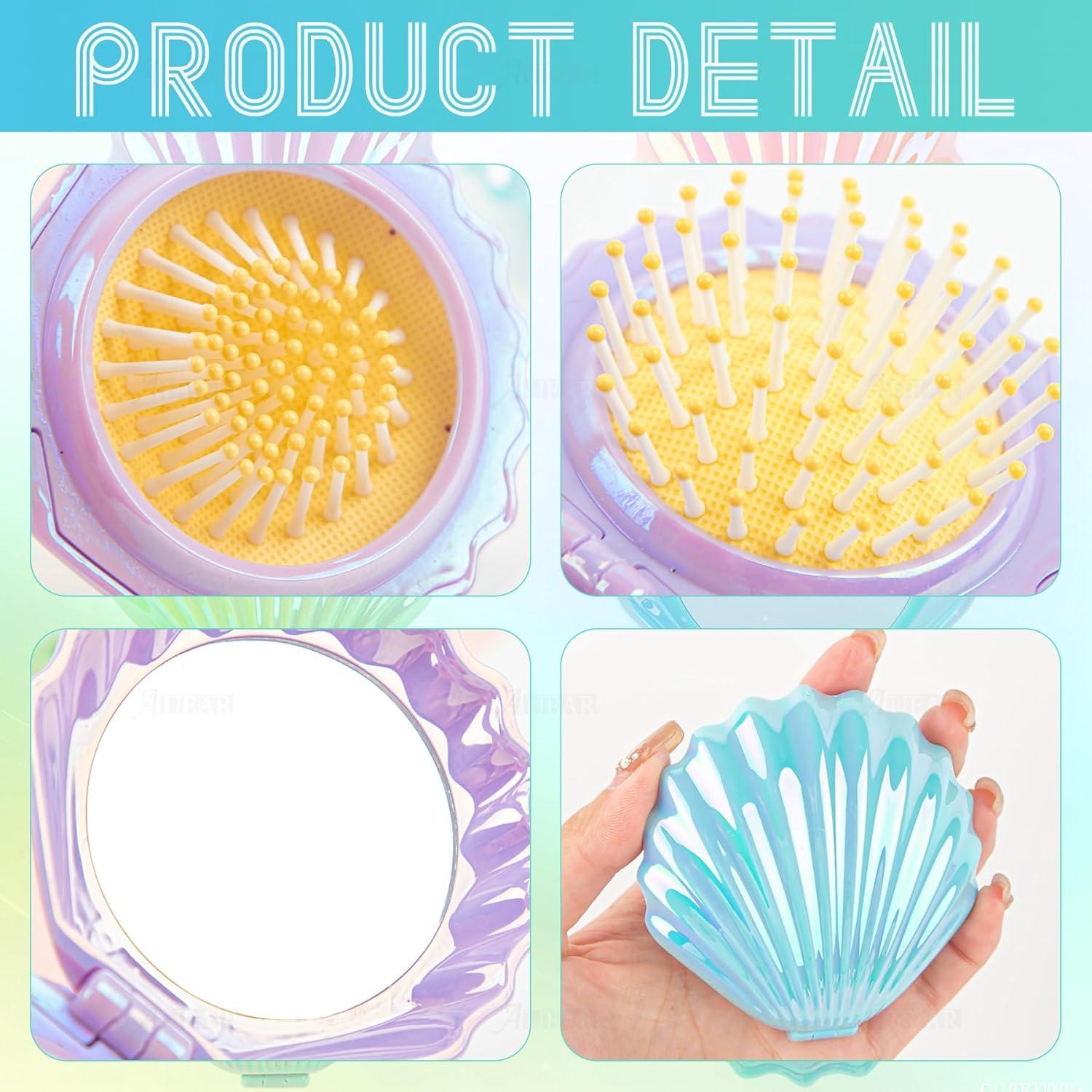 Cepillos de Pelo Plegables AUEAR con Espejo - 4 Colores