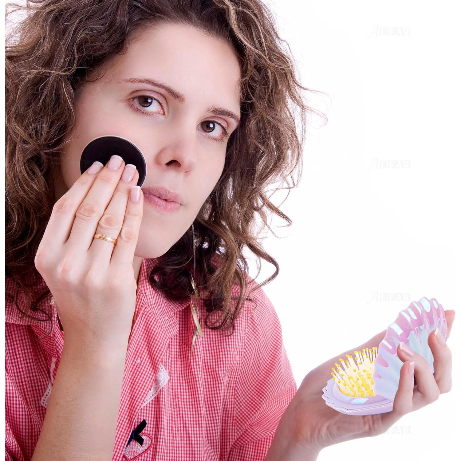 Cepillos de Pelo Plegables AUEAR con Espejo - 4 Colores