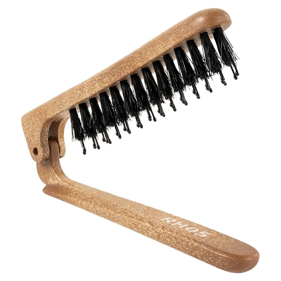 Cepillo Plegable de Cerdas de Jabalí RHOS para Viajar
