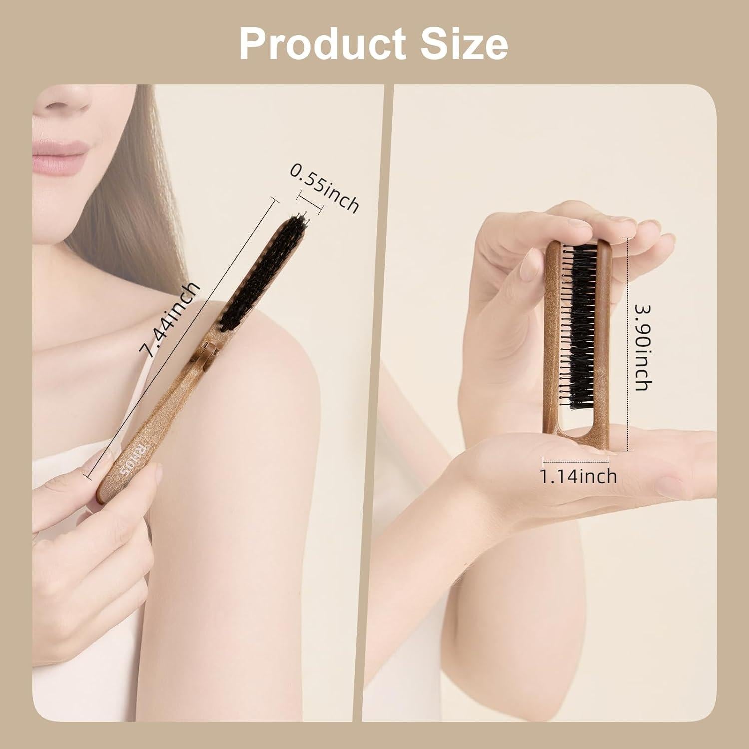 Cepillo Plegable de Cerdas de Jabalí RHOS para Viajar