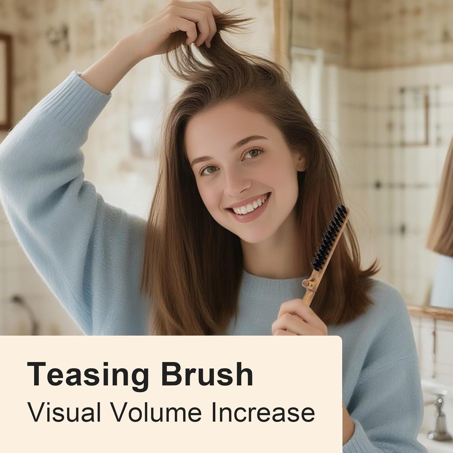 Cepillo Plegable de Cerdas de Jabalí RHOS para Viajar