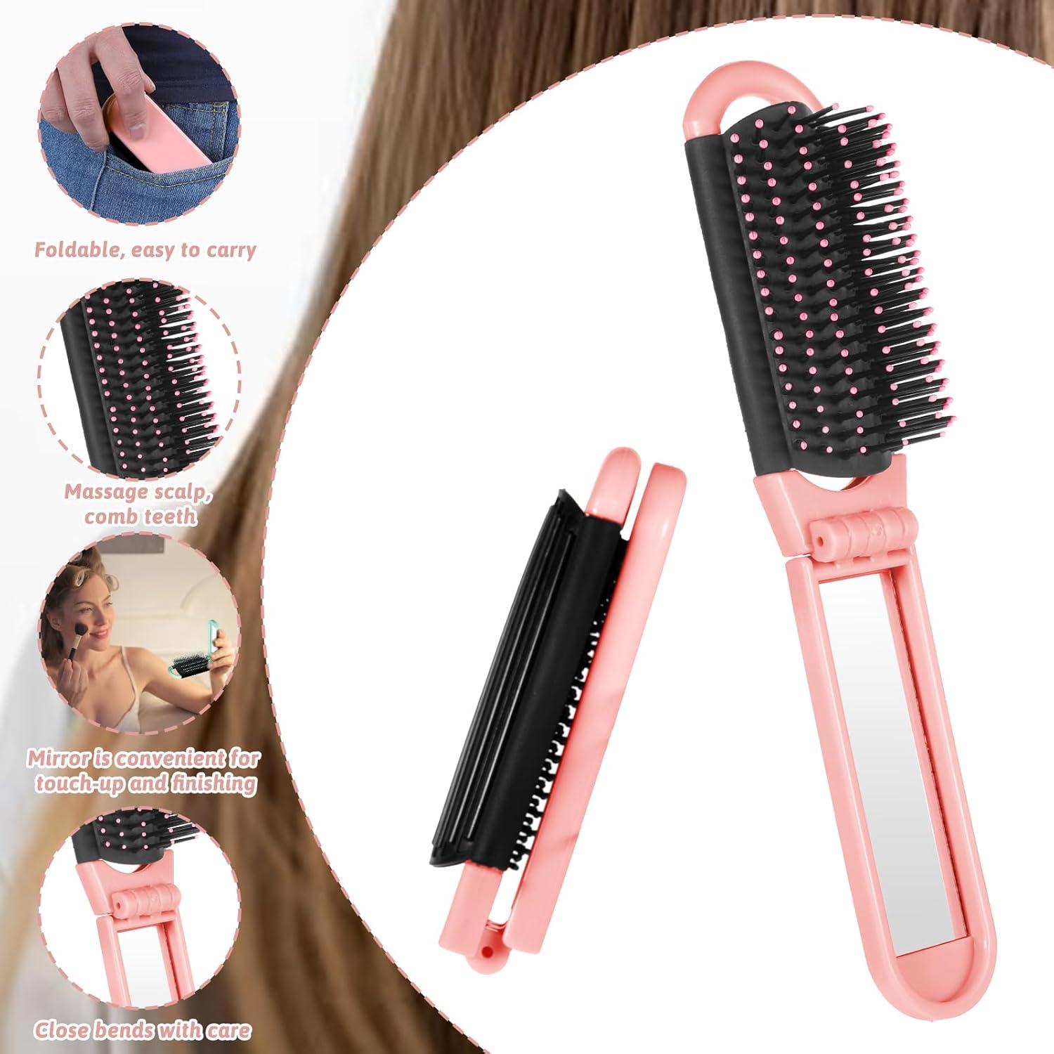 Cepillo de cabello plegable con espejo Zyghjort - 2 piezas
