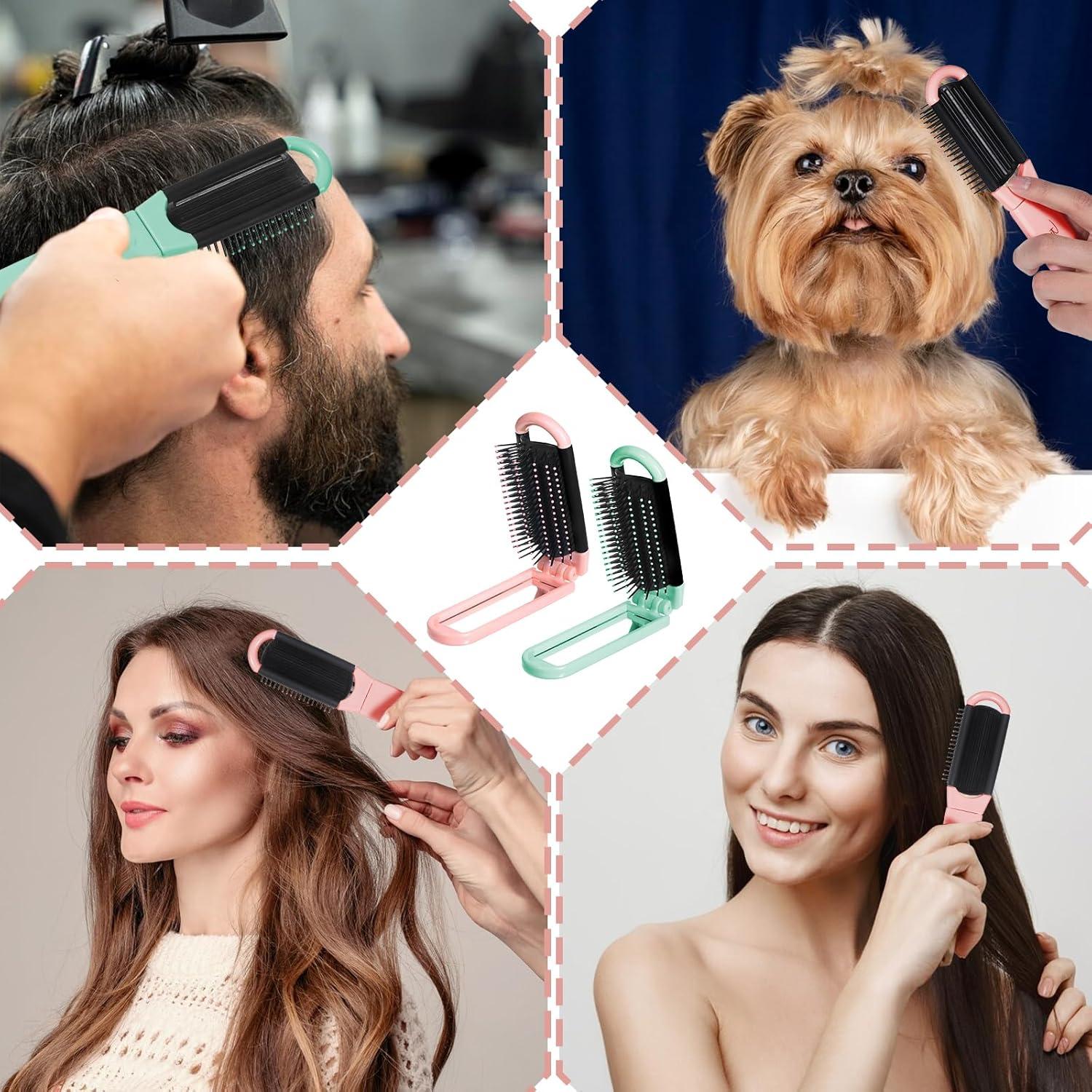 Cepillo de cabello plegable con espejo Zyghjort - 2 piezas