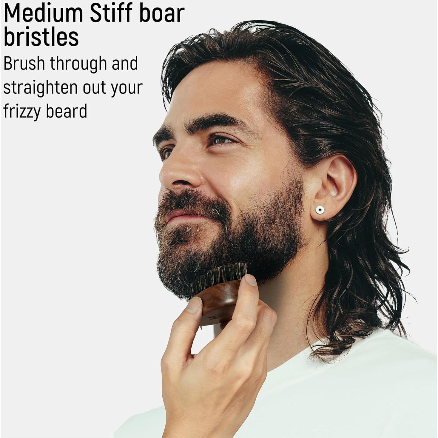 Cepillo de Barba de Viaje BFWood - Cerdas de Jabalí Natural