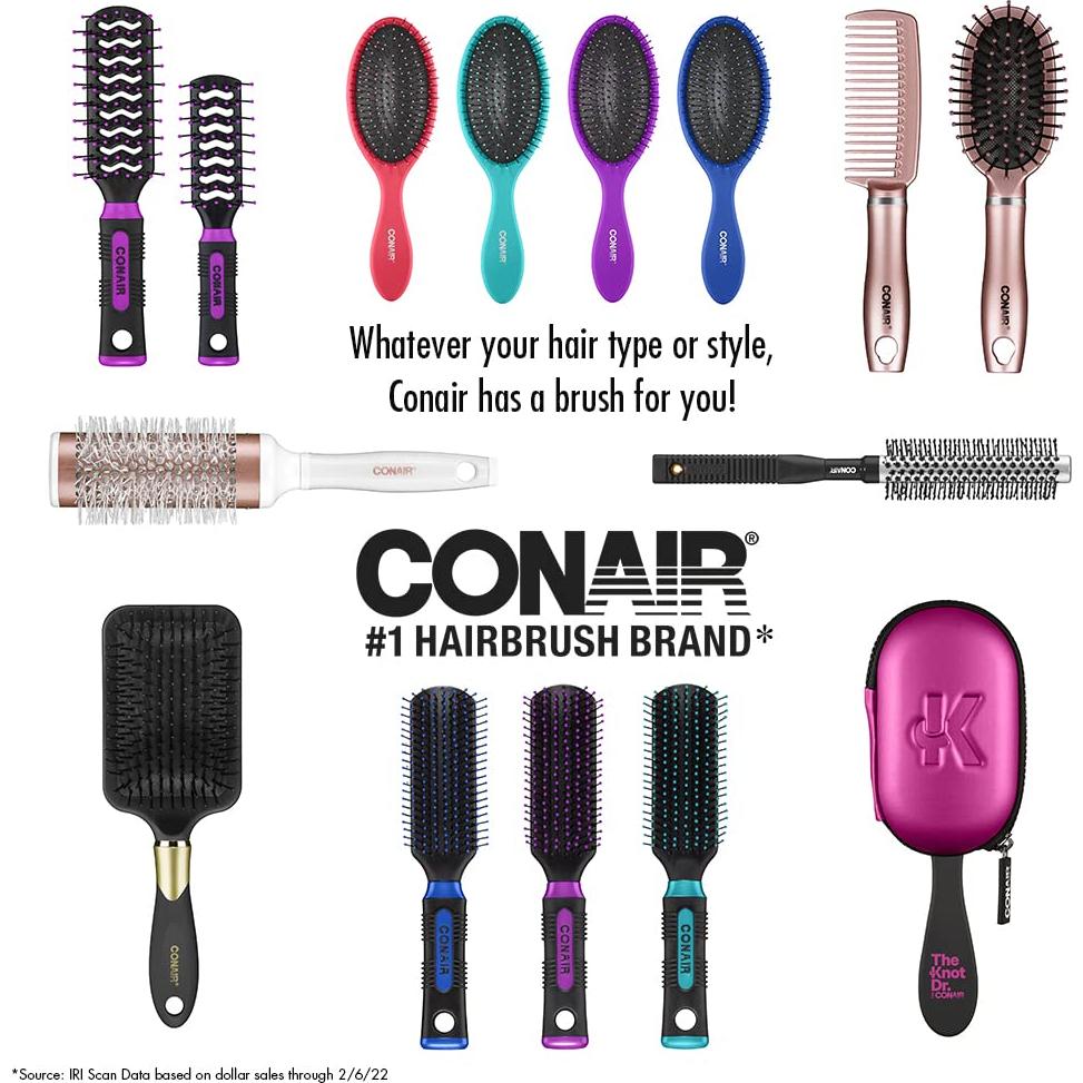 Cepillo desenredante Knot Dr. Conair Mini - Húmedo/Seco - Púrpura