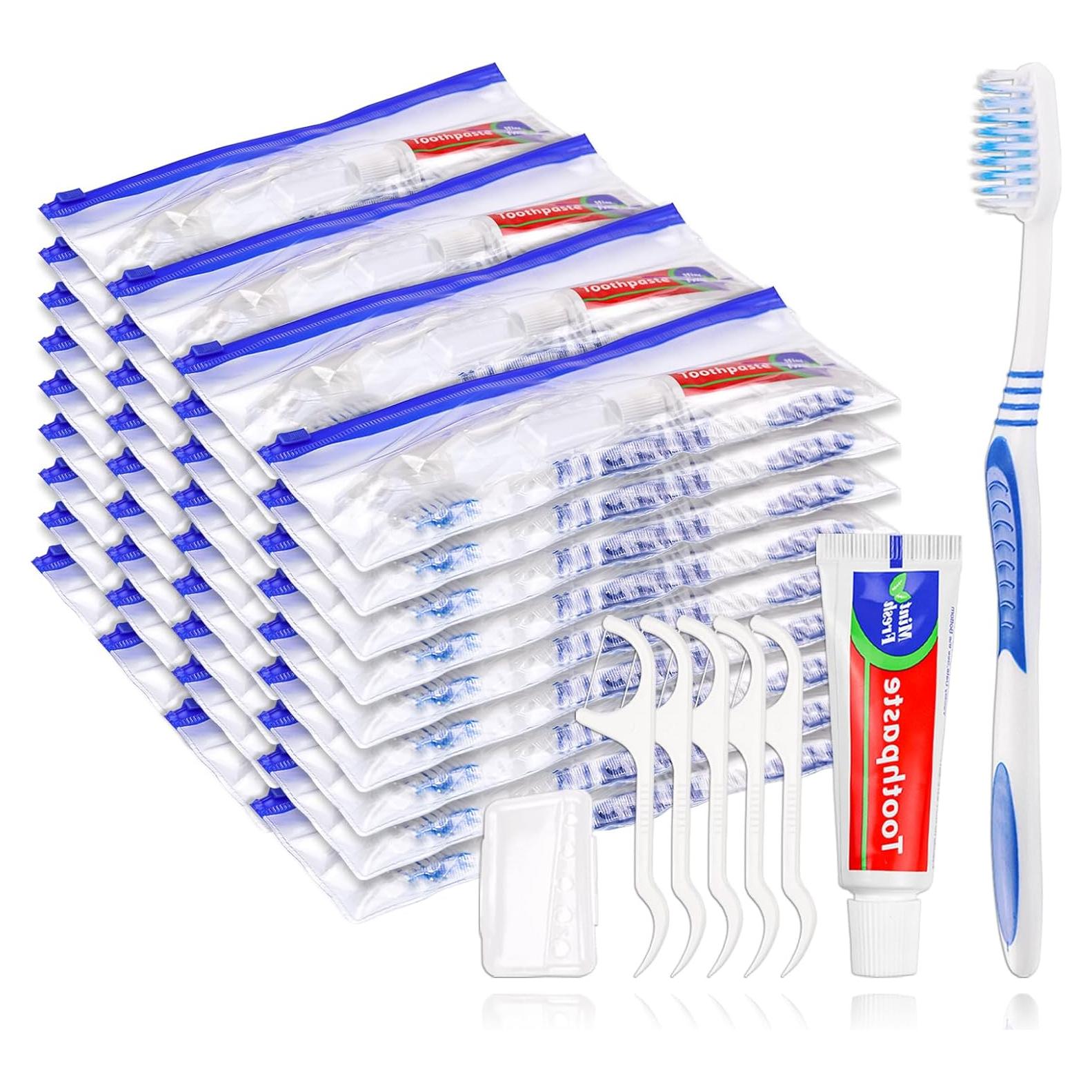 30 Cepillos de Dientes Desechables SLequipo Kit de Viaje 5 en 1